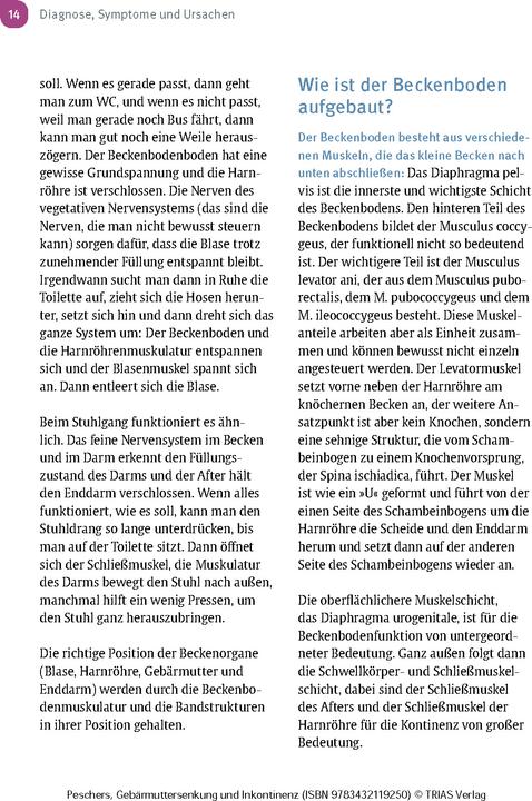 Produktbild Frauengesundheit: Gebärmuttersenkung und Inkontinenz (Deutsch, Ursula Peschers, 2024)