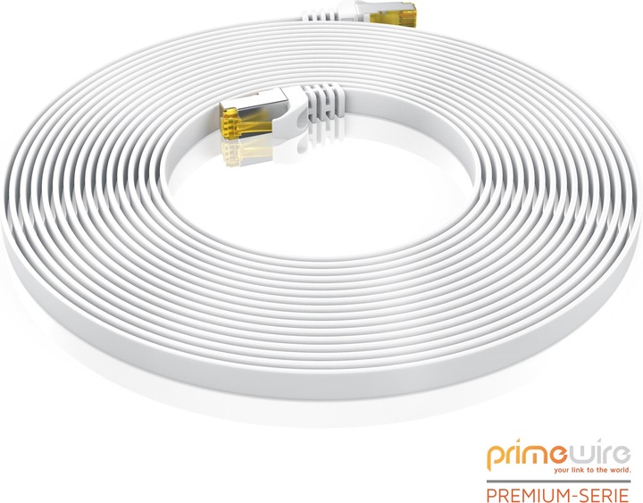 Produktbild Primewire CAT.7 Netzwerkkabel flach - Ethernet Gigabit Lan Kabel RJ45 - Patchkabel - komp. CAT.5 CAT.6 CAT.8 (U/FTP, CAT7, 2 m)