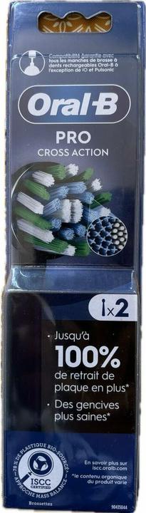 Actual product image Oral-B Pro Cross Action Electric Toothbrush Head - Pack of 2 (2 x)