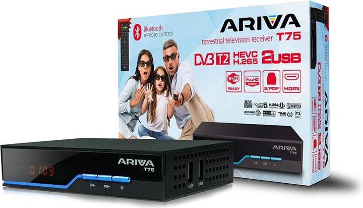 Actual product image Ferguson Tuner DVB-T2 Ariva T75 H265 HEVC (DVB-T2, DVB-S, DVB-S2, DVB-T)
