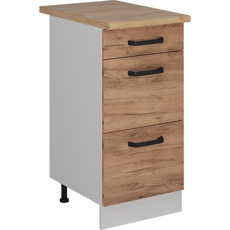 Vicco, Regal, Küchenunterschrank R-Line, Goldkraft Eiche/Weiss, 40 cm AP Eiche