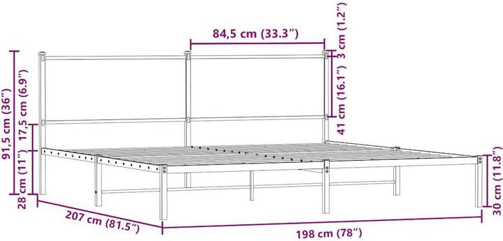 Image du produit vidaXL Bettgestell (193 x 203 cm)