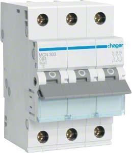Actual product image Hager HAG MCN303 C3 built-in automatic 3p