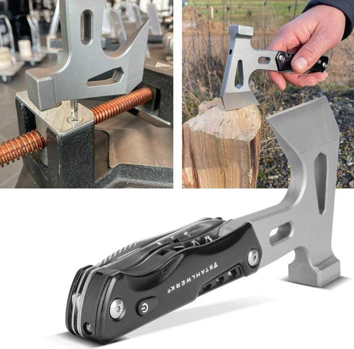 Image du produit Stahlwerk Outil multifonctionnel Kit de survie avec couteau de poche Lampe de poche LED (10 Fonctions)