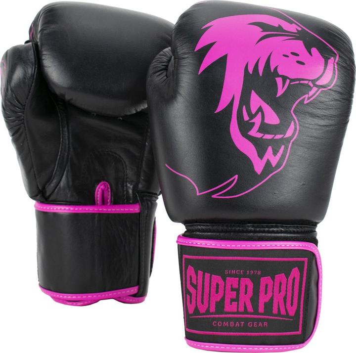 Super Pro Combat Gear Warrior Leather Boxing Gloves (14 OZ, L)