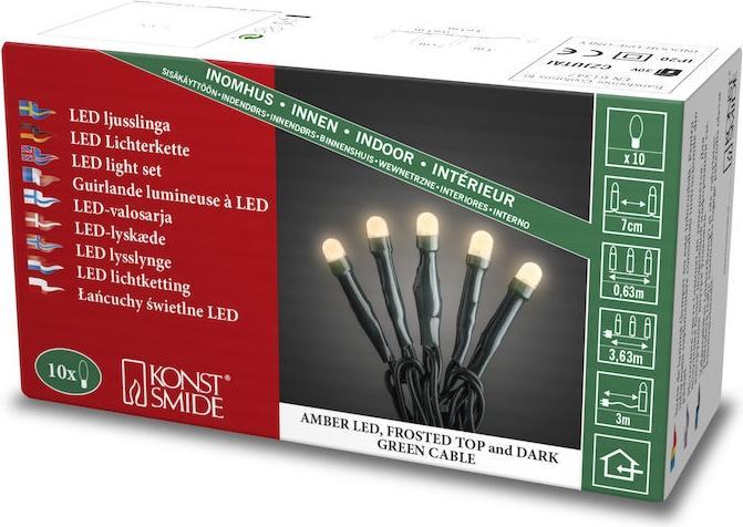 Actual product image Konstsmide Gnosjö Micro LED light chain, frosted, welded, 100 amber diodes, 30V I (3.63 m)