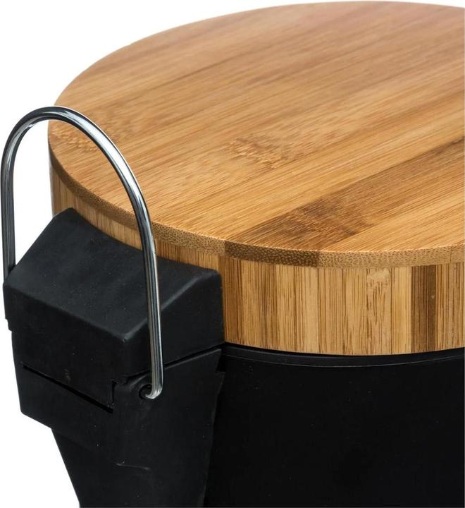 Actual product image 5Five Pedal bin, bamboo/metal, 3 litres - black (3 l)