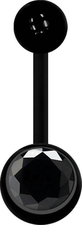 Immagine prodotto Star Piercing Banana nera con sfera e cristallo nero (senza ottone, Materiale sintetico)