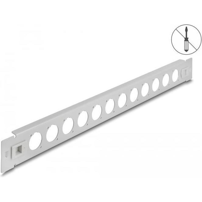 Delock 19? D-Typ Patchpanel 12 Port werkzeugfrei grau, Server Zubehör, Grau