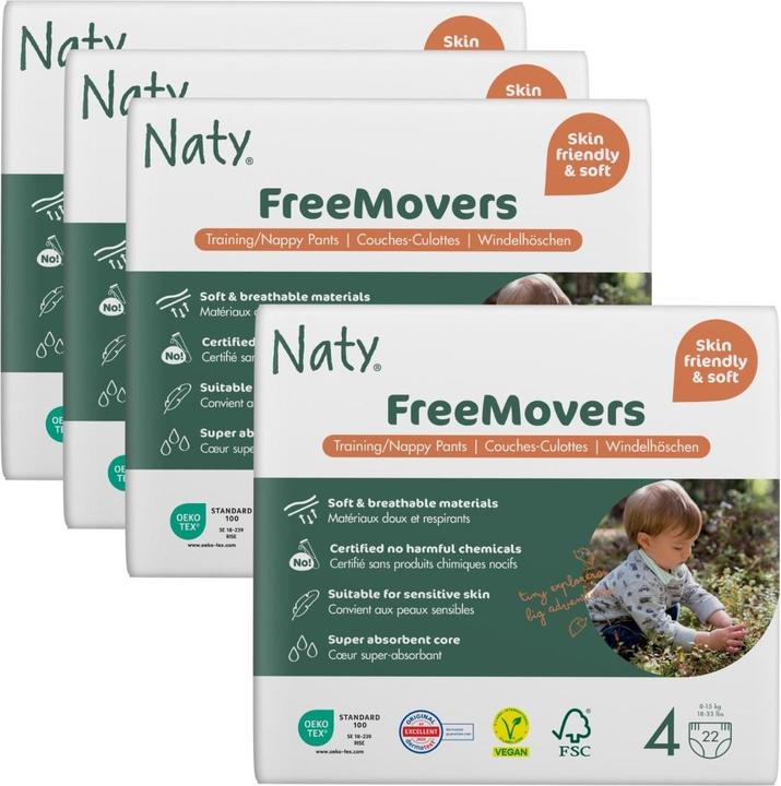 Produktbild Naty Bio-Windelhöschen (Gr. 4, Monatsbox, 88 Stk.)