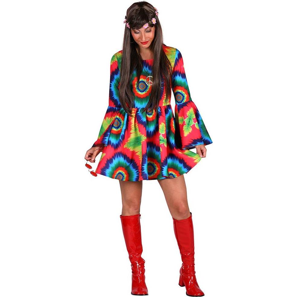 Thumbnail - Thetru 70er Hippie Kleid Daisy, Batik (XL)
