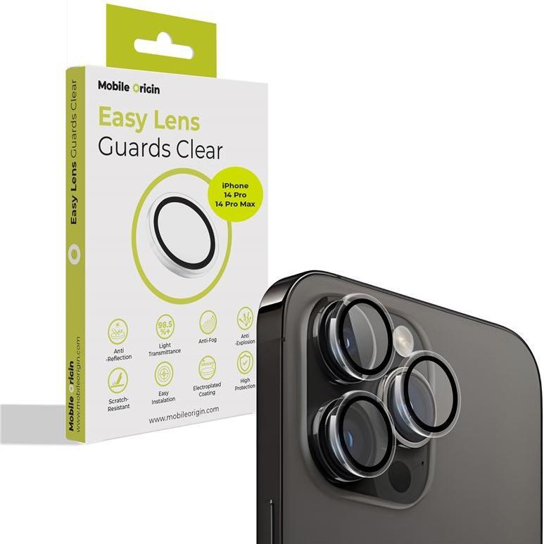 Mobile Origin Easy Lens Guards Schutzglas für das Objektiv für Apple iPhone 14 Pro/14 Pro Max klar (Apple iPhone 14 Pro Max), Pellicola protettiva sma