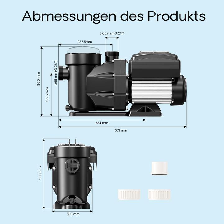Actual product image XPOtool Swimming Pool Circulation Pump 750W 21000l/h 17m Discharge Head with Variable Rotation Speed