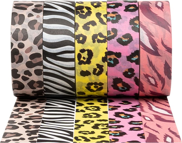 Image du produit Colorations Washi Tape Motif animal 5 rouleaux, 5mtr.