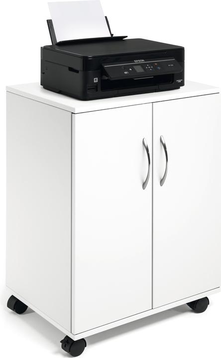 Image du produit Durable Chariot multifonctionnel 74/53 2 portes, 2 étagères, blanc (14 x 44.5 x 69.5 cm)