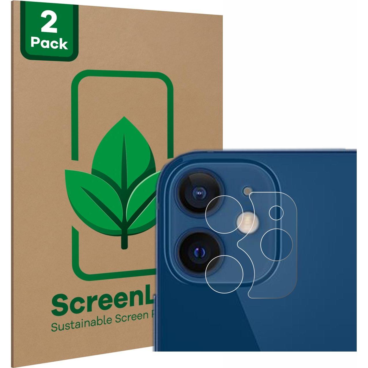 Thumbnail - ScreenLeaf Schutzfolie nachhaltiger Displayschutz Displayschutzfolie Folie Klar Transparent (2 Stück, Apple iPhone 12), ...