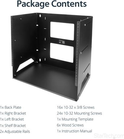 Actual product image StarTech 8u Wall-Mount Rack With Shelf (8 RU, 19 inch rack)