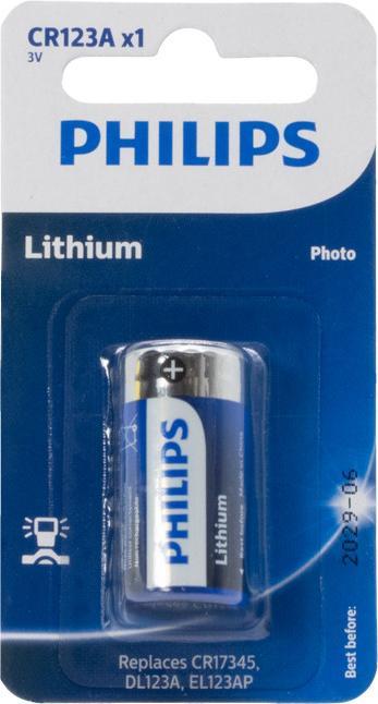 Actual product image Philips Lithium (1 pcs., CR123A, 1500 mAh)
