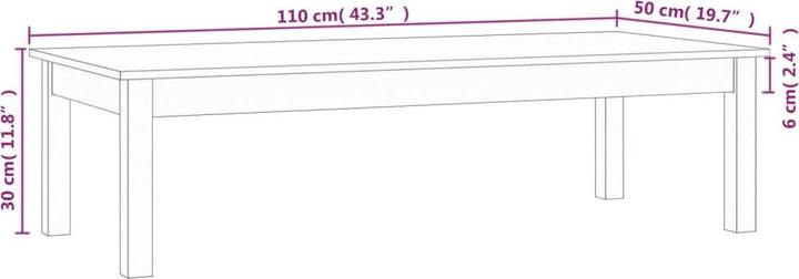 Image du produit vidaXL Couchtisch (110 x 50 x 30 cm)