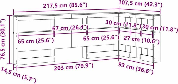 Actual product image vidaXL Aufbewahrungskopfteil