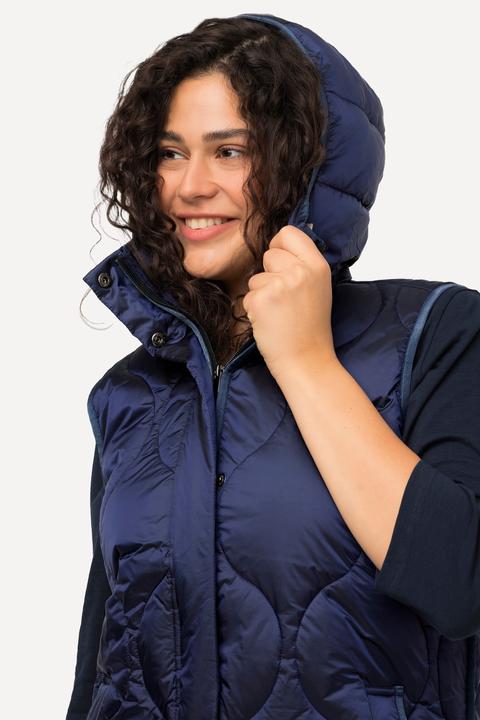 Immagine prodotto Ulla Popken Gilet trapuntato e idrorepellente HYPRAR con taglio lungo e zip a doppio cursore (42, 44)