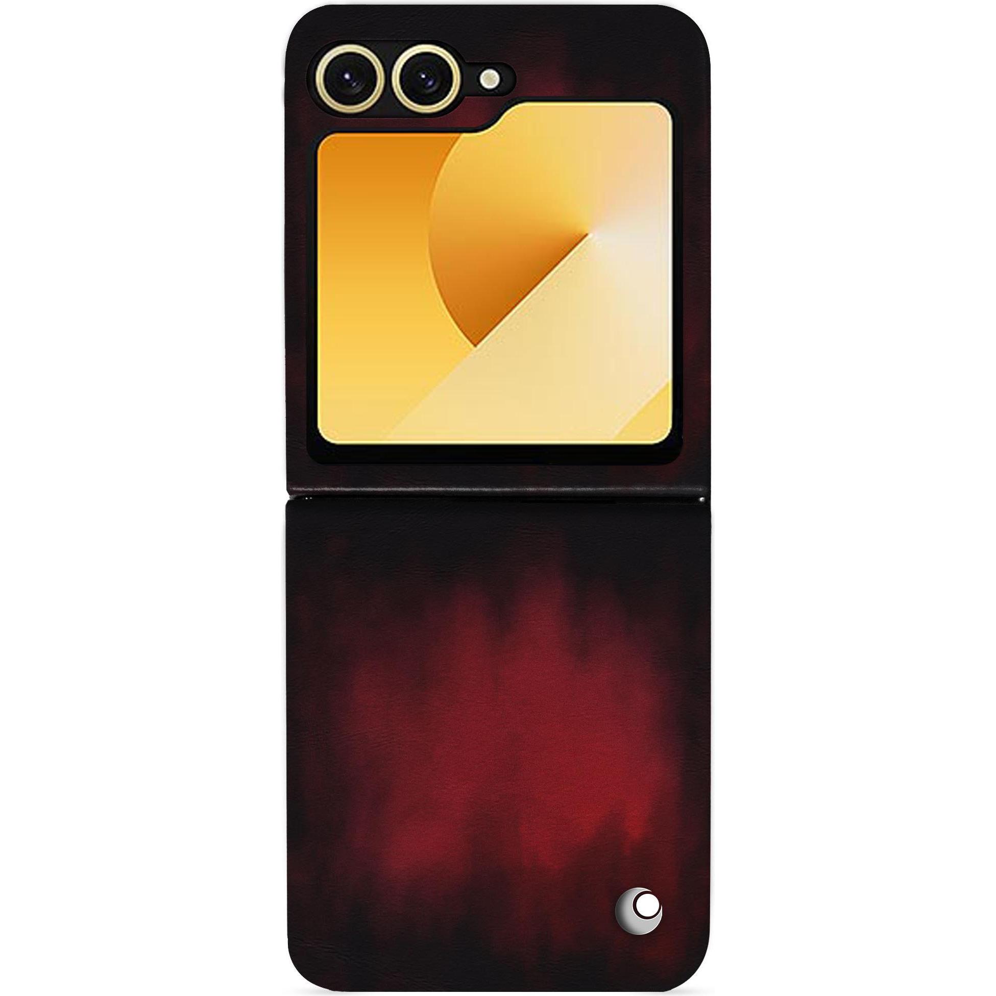Noreve Lederschutzhülle Samsung Galaxy Z Flip6 (Samsung Galaxy Z Flip6), Smartphone Hülle, Rot