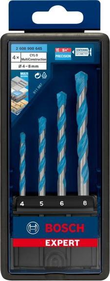 Image du produit Bosch Professional Zubehör EXPERT MultiConstruction CYL-9 Jeu de forets, 4/5/6/8 mm, 4 pcs. (4 - 8 mm)