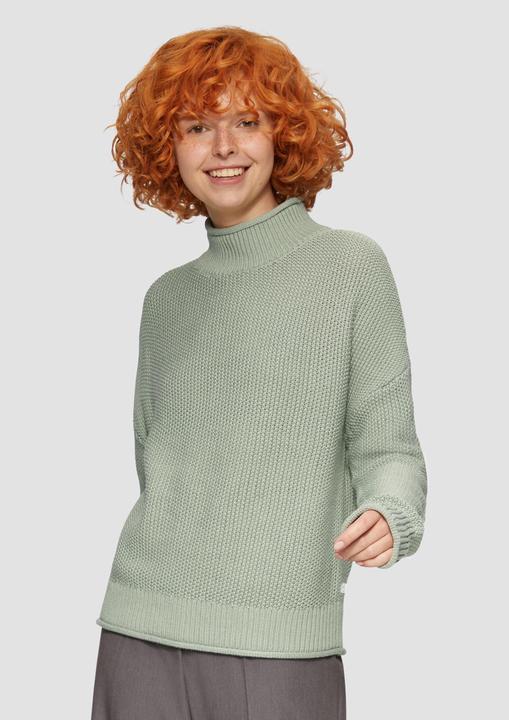 Actual product image S.Oliver Strickpullover Loose Fit Strickpullover mit Stehkragen aus Baumwollmix (XXL)