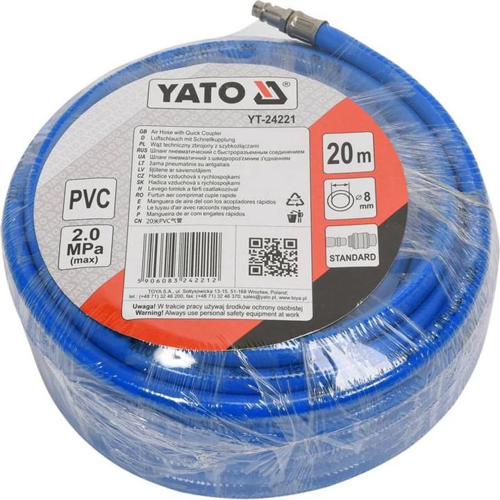 Image du produit Yato AIR HOSE PVC W. COUPLING 8MM x 20M
