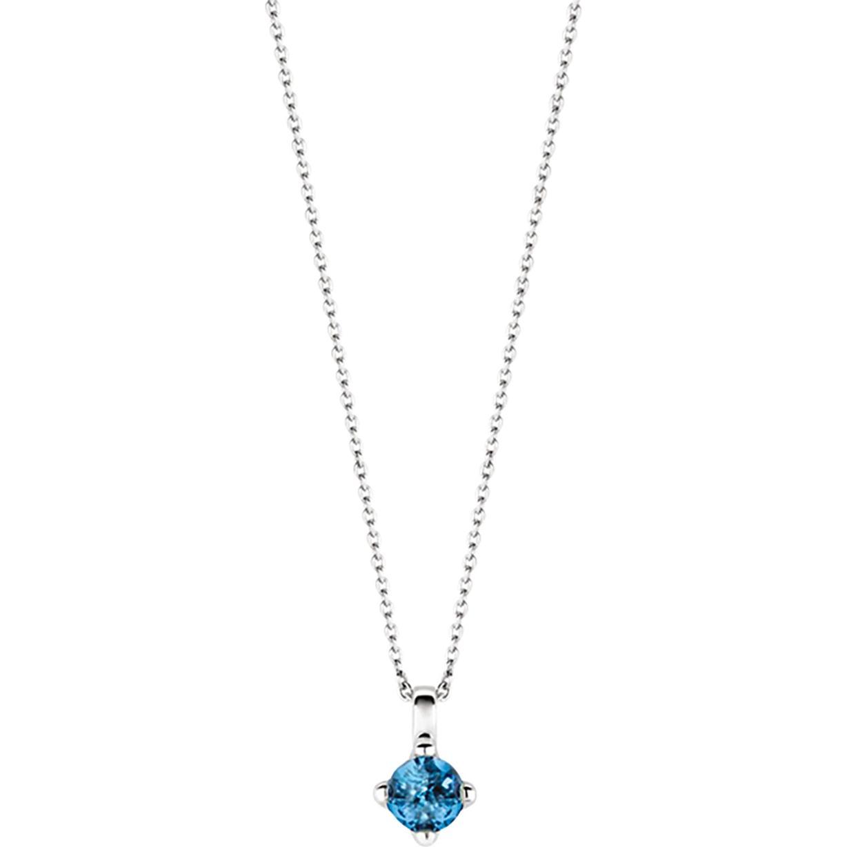 Ti Sento Milano, Halsschmuck, Collier mit dunkelblauem Crystal 3926DB/42, (925 Sterling Silber, 48 cm)