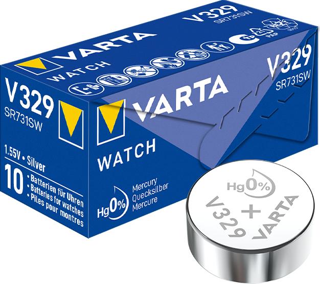 Image du produit Varta V329 / SR731SW - 10 Uhrenbatterien (10 pcs, V329, SR731, 37 mAh)