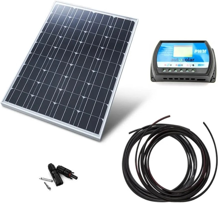 Immagine prodotto Autosolar Sistema solare da 100W con regolatore di carica PWM da 10A (100 W)