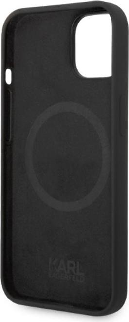 Image du produit Karl Lagerfeld KLHMP14SSNIKBCK iPhone 14 6.1" étui rigide noir/noir Silicone Ikonik Magsafe (Apple iPhone 14)
