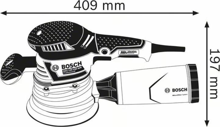 Produktbild Bosch Professional Exzenterschleifer GEX 40-150 mit 1 x Mehrlochschleifblatt C470 (Exzenterschleifer, 400 W)