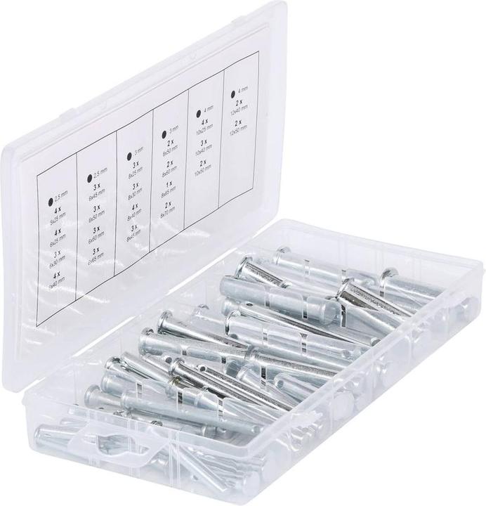 Produktbild KS Tools Sortiment Sicherungsbolzen, Ã˜ 5-12mm, 21 Grössen, 60-tlg.