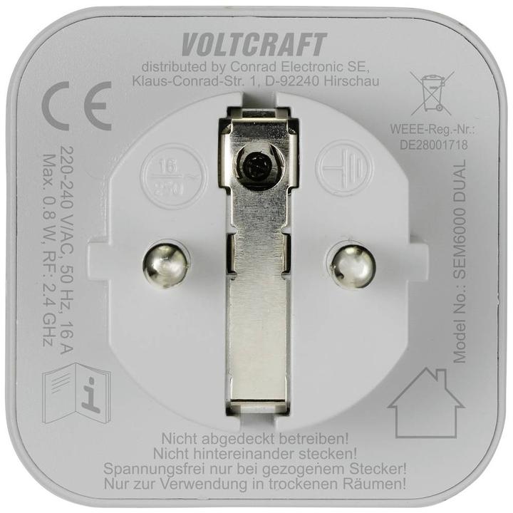 Productafbeelding Voltcraft SEM6000 DUAL meetapparaat voor energiekosten Bluetooth® interface, gegevensexport, dataloggerf