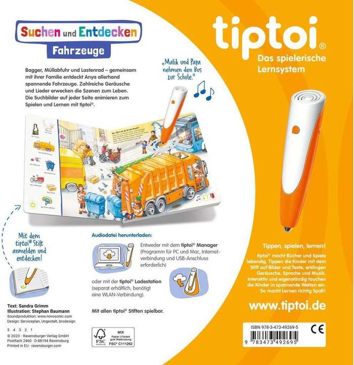 Actual product image tiptoi Suchen und Entdecken: Fahrzeuge (German, Sandra Grimm, Stephan Baumann, 2023)