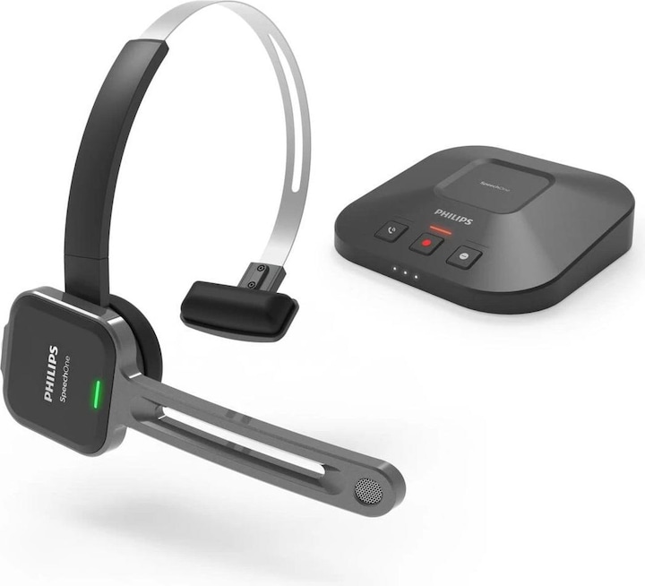 Produktbild Philips SpeechOne Diktier-Headset (drahtlos) mit Fernbedienung (PSM6500)