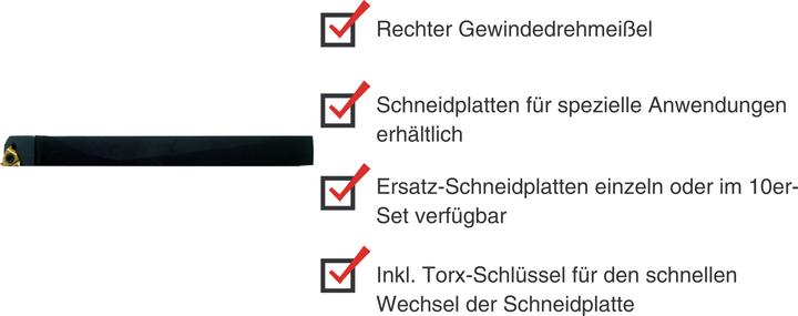 Actual product image Paulimot Drehmeissel für Aussengewinde 10 x 10 mm SER1010H11