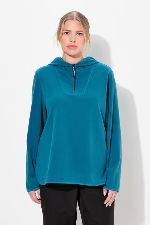 Produktbild Ulla Popken Fleece-Troyer, kurz, Oversized, Kapuze, Langarm, recycelt (62)