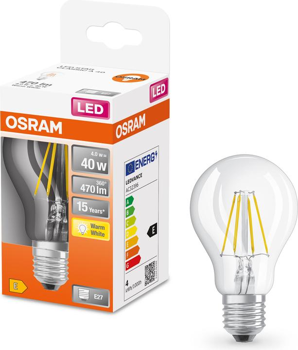 Actual product image Osram Retrofit Classic A (E27, 4 W, 470 lm, 1 x, E)