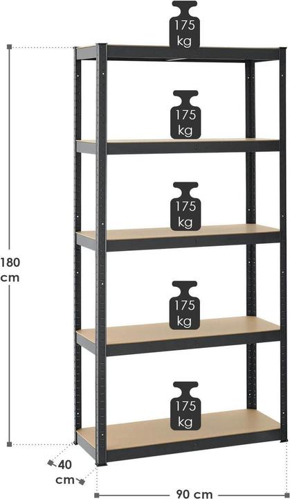 Image du produit Juskys 2er Set Lagerregal Basic