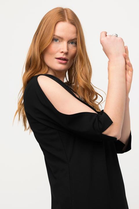 Produktbild Ulla Popken Midikleid, Schmuckband, A-Linie, Rundhals, 3/4-Arm (50, 52)