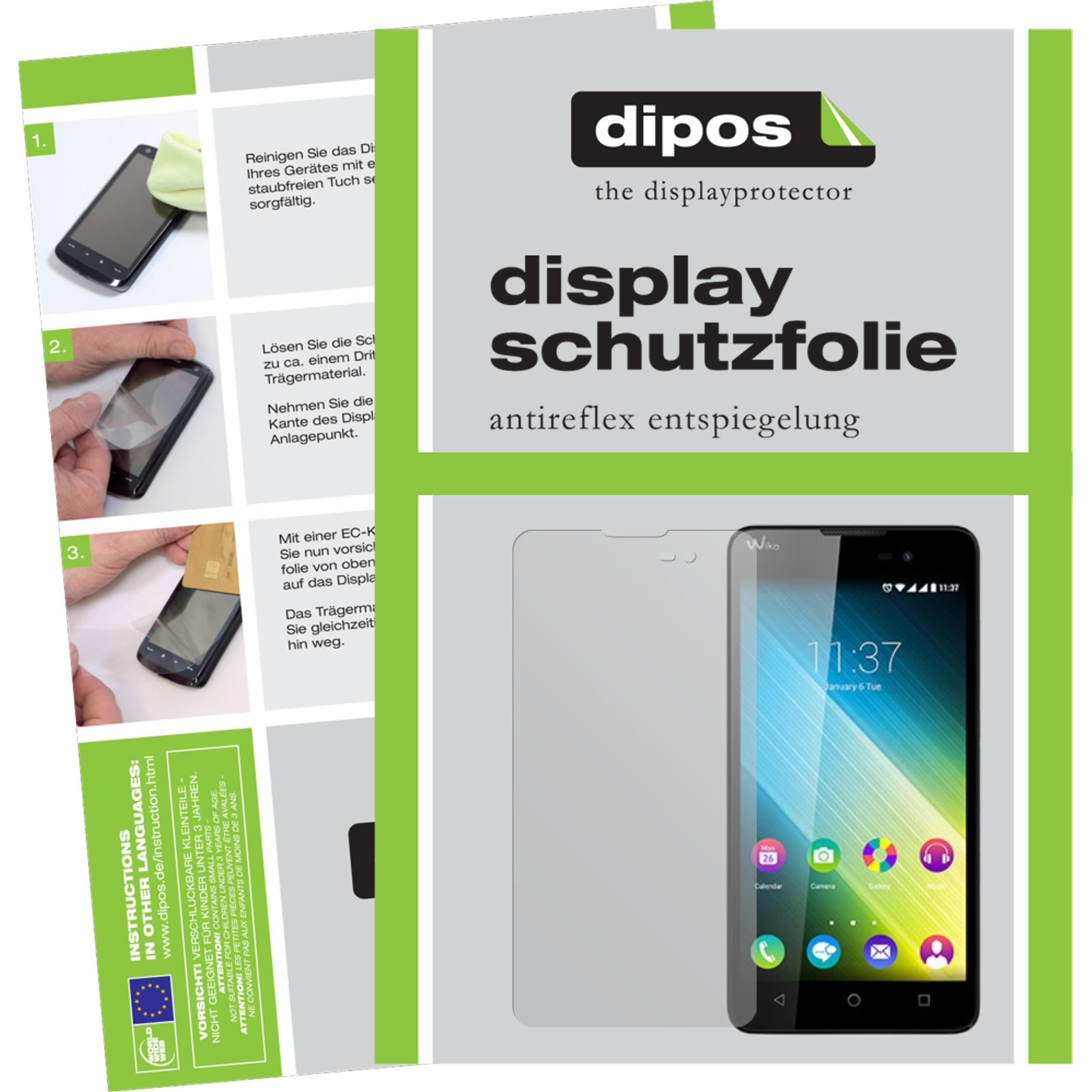Dipos Displayschutzfolie Antireflex (2 Stück, Wiko Lenny 2), Smartphone Schutzfolie, Transparent