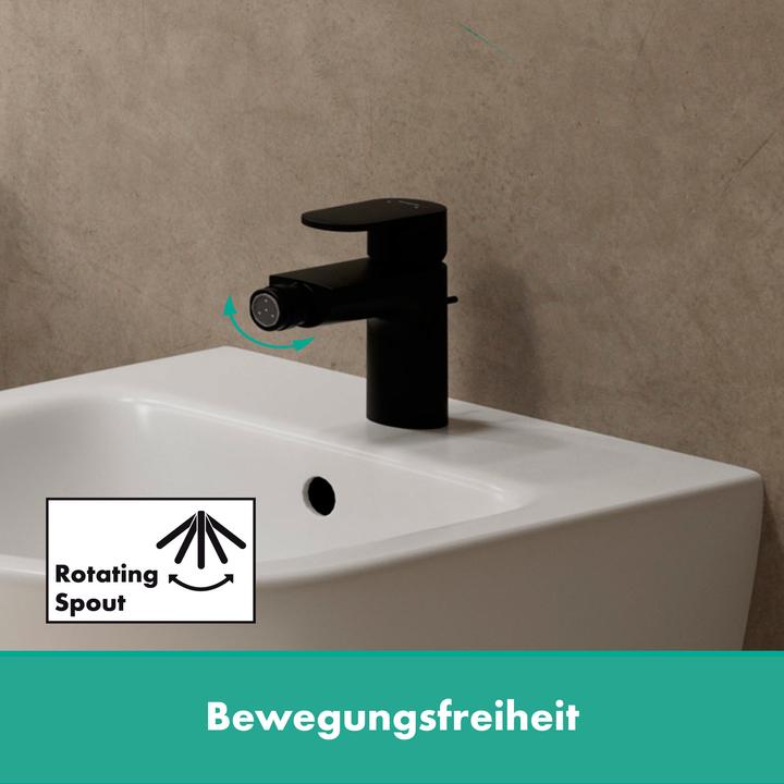 Produktbild hansgrohe HG Einhebel-Bidetmischer VERNIS Blend m Zugst-Ablaufgarn. 1 1/4Zoll mattschwar