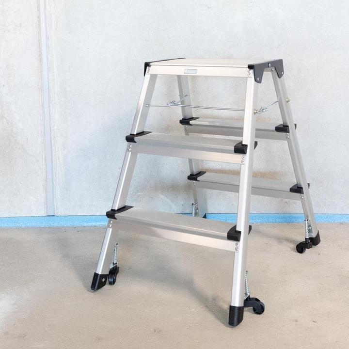 Actual product image Dönges Folding ladder with castors, 3 steps (Folding step, 60.60 cm)
