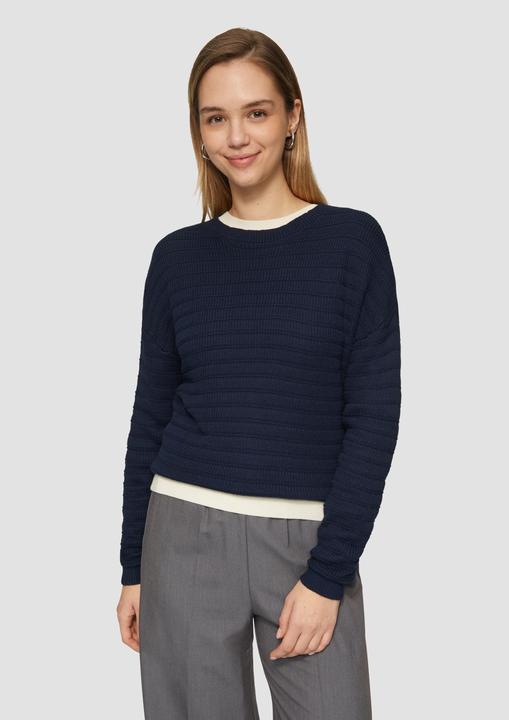 Produktbild S.Oliver Strickpullover Baumwollmix-Pullover mit Strukturmuster (XS)