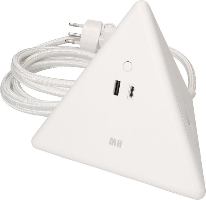 Actual product image Max Hauri Pyramid Soft-Touch surface (4x, Type 13, USB-A, USB-C, 2.50 m)