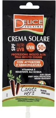 Produktbild Delice Solaire High Protection SPF50 Sunscreen with Tan Activator 50ml Mini Size - Black Carrot - Fragrance Free - (Sonnencreme, SPF 50+, 50 ml)