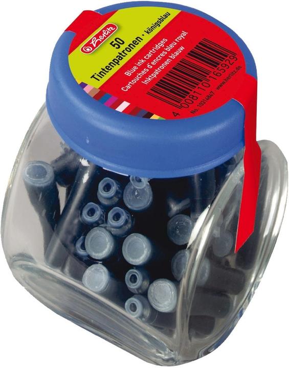 Herlitz Ink cartridges in glass, royal blue (Blue, 50 pcs.)